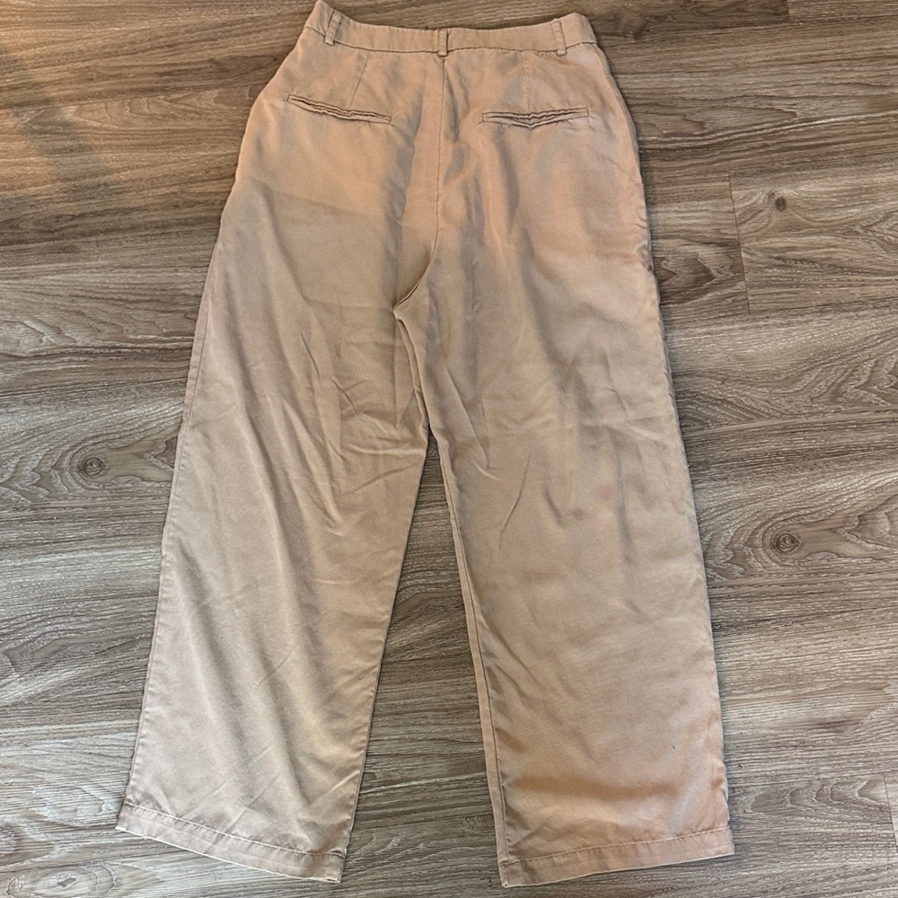 Reformation Mason Light Beige High-Waist 100% Tencel Pants Size: 4 - Picture 8 of 9